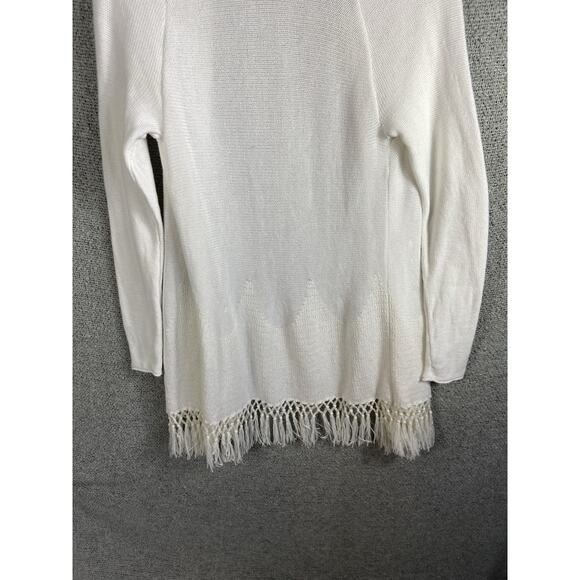 Lily Pulitzer Tatum Long Cardigan Women’s M Boho Fringe Hem Open Front Artsy - Picture 10 of 12